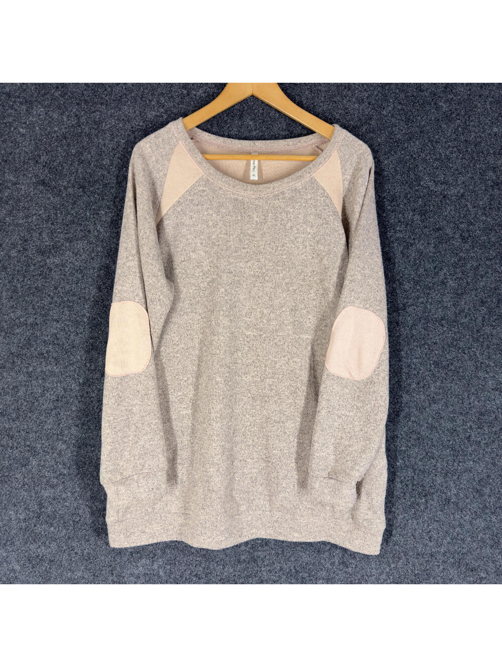 Acting Pro Sweater Pullover Women XL Gray Knit Long Sleeve Round Neck Rayon